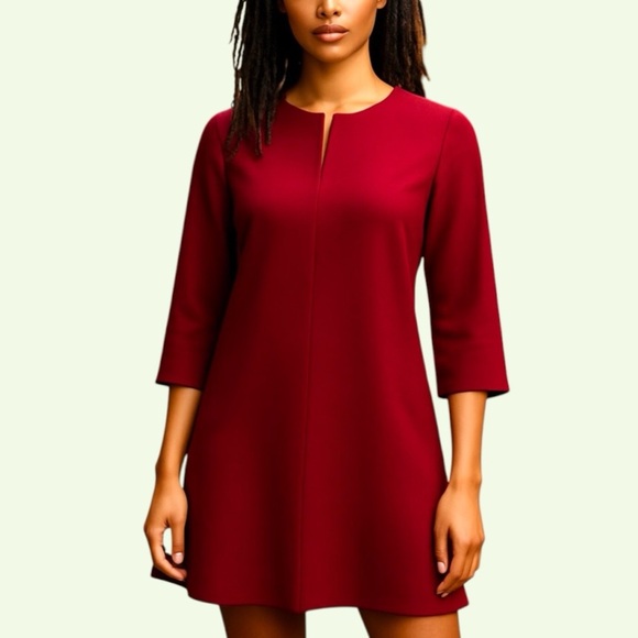 Milly Red Shift Mini Dress – Made in USA | Minimalist NYC Chic Dress Sz. 2 - Picture 1 of 14